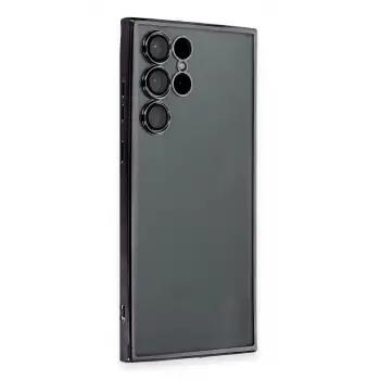 Newface Samsung Galaxy S22 Ultra Kılıf Razer Lensli Silikon - Siyah