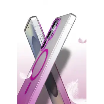 Newface Samsung Galaxy S23 Ultra Glossy Magsafe Kapak - Mor