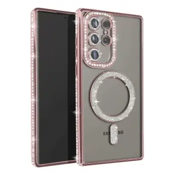 Newface Samsung Galaxy S23 Ultra Joke Simli Magneticsafe Kılıf - Pembe