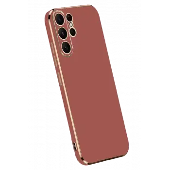 Newface Samsung Galaxy S24 Ultra Kılıf Volet Silikon - Kırmızı