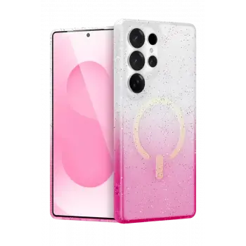 Newface Samsung Galaxy S24 Ultra Pummel Shiny Magsafe Kapak - Pembe