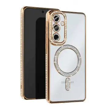 Newface Samsung Galaxy S25 Edge Joke Simli Magneticsafe Kılıf - Gold