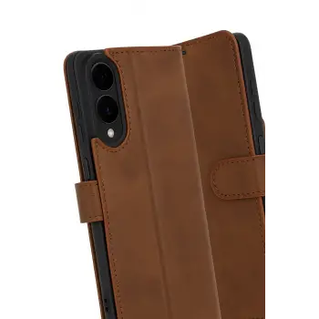 Newface Samsung Galaxy S25 Edge Trend S Plus Kapaklı Kılıf - Taba