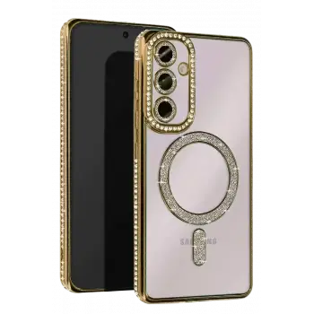 Newface Samsung Galaxy S25 FE Joke Simli Magneticsafe Kılıf - Gold