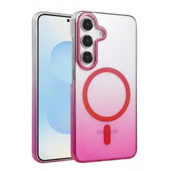 Newface Samsung Galaxy S25 Glossy Magsafe Kapak - Pembe