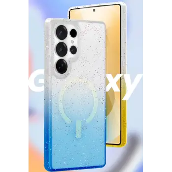 Newface Samsung Galaxy S25 Plus Pummel Shiny Magsafe Kapak - Mavi