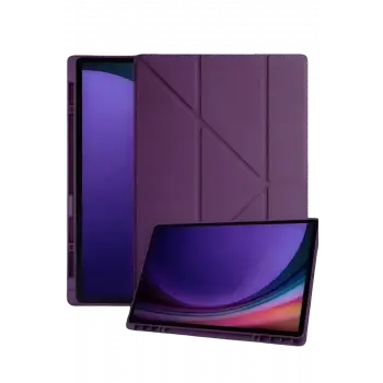 Newface Samsung Galaxy Tab A11 Plus Kalemlikli Mars Tablet Kılıfı - Mürdüm