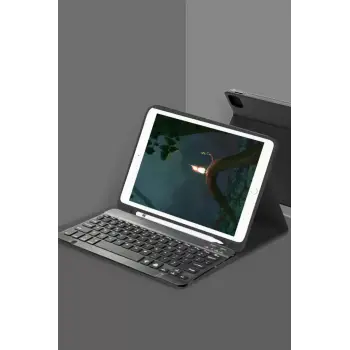 Newface Samsung Galaxy Tab A9 Plus Kılıf KC01 Smart Klavyeli Tablet Kılıfı - Siyah
