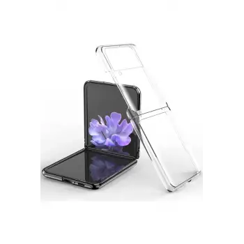 Newface Samsung Galaxy Z Flip 3 Kılıf Fold TPU Silikon - Şeffaf