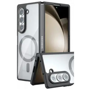 Newface Samsung Galaxy Z Fold 5 Kılıf Blur Fold Magsafe Kapak - Siyah