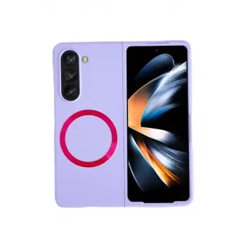 Newface Samsung Galaxy Z Fold 5 Kılıf Mata Fold Kapak - Lila