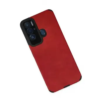 Newface Tecno Pova Neo Kılıf Loop Deri Silikon - Kırmızı