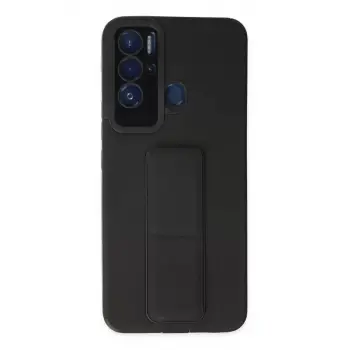 Newface Tecno Pova Neo Kılıf Mega Standlı Silikon - Siyah