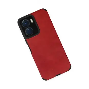 Newface Vivo Y16 Kılıf Loop Deri Silikon - Kırmızı