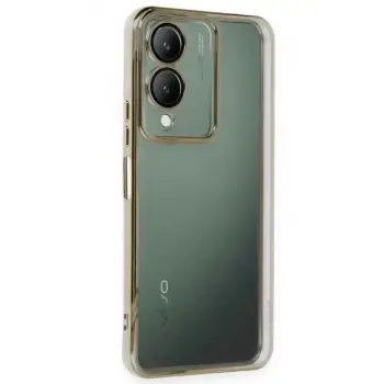 Newface Vivo Y17S Kılıf Razer Lensli Silikon - Gold