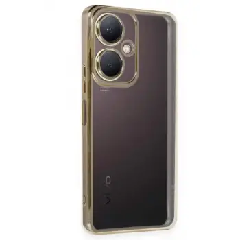 Newface Vivo Y27 Kılıf Razer Lensli Silikon - Gold