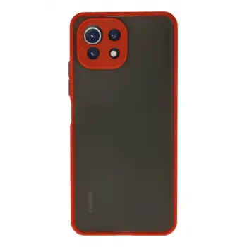 Newface Xiaomi Mİ 11 Lite Kılıf Montreal Silikon Kapak - Kırmızı