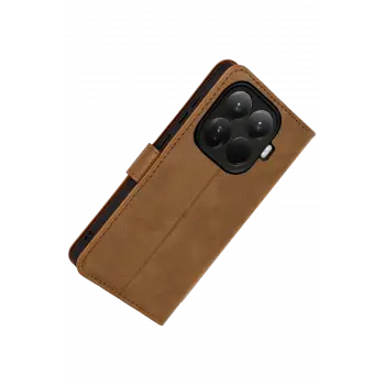 Newface Xiaomi Mi 15T Pro Trend S Plus Kapaklı Kılıf - Taba