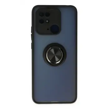 Newface Xiaomi Poco C40 Kılıf Montreal Yüzüklü Silikon Kapak - Siyah