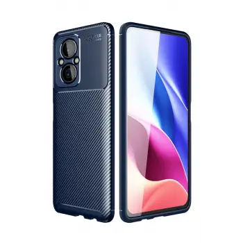Newface Xiaomi Poco M5 Kılıf Auto Focus Karbon Kapak - Lacivert