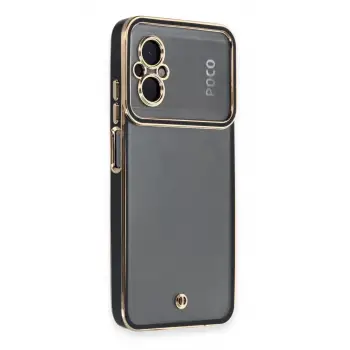 Newface Xiaomi Poco M5 Kılıf Liva Lens Silikon - Siyah