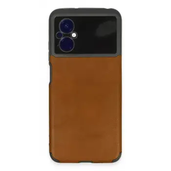Newface Xiaomi Poco M5 Kılıf Loop Deri Silikon - Kahverengi