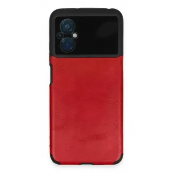 Newface Xiaomi Poco M5 Kılıf Loop Deri Silikon - Kırmızı