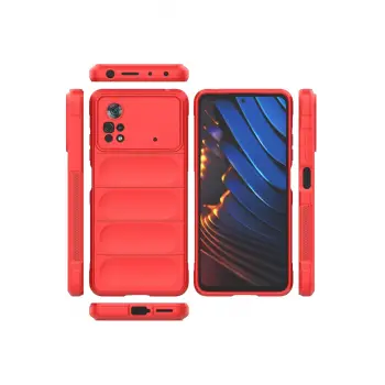 Newface Xiaomi Poco X4 Pro 5G Kılıf Optimum Silikon - Kırmızı