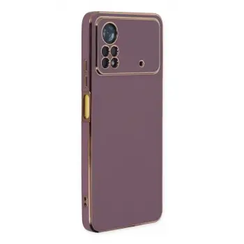 Newface Xiaomi Poco X4 Pro 5G Kılıf Volet Silikon - Mor