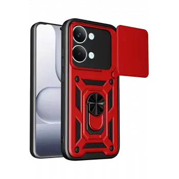 Newface Xiaomi Poco X8 Pro Max Pars Lens Yüzüklü Silikon - Kırmızı