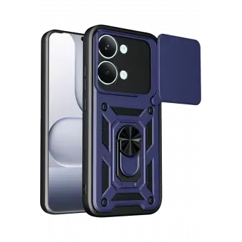 Newface Xiaomi Poco X8 Pro Max Pars Lens Yüzüklü Silikon - Lacivert
