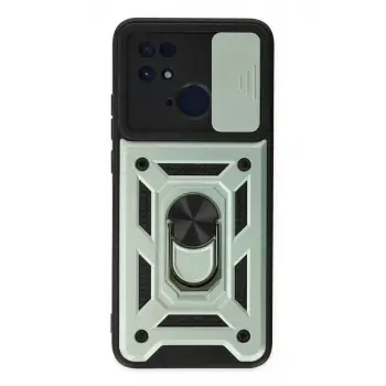 Newface Xiaomi Redmi 10C Kılıf Pars Lens Yüzüklü Silikon - Yeşil
