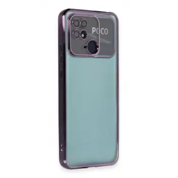 Newface Xiaomi Redmi 10C Kılıf Razer Lensli Silikon - Mor