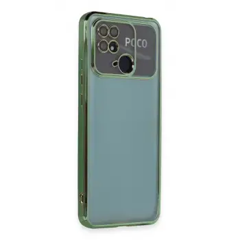 Newface Xiaomi Redmi 10C Kılıf Razer Lensli Silikon - Yeşil