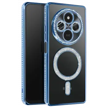 Newface Xiaomi Redmi 14C Joke Simli Magneticsafe Kılıf - Mavi