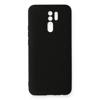 Newface Xiaomi Redmi 9 Kılıf Nano içi Kadife Silikon - Siyah