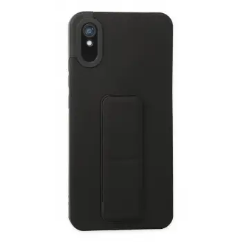 Newface Xiaomi Redmi 9A Kılıf Mega Standlı Silikon - Siyah