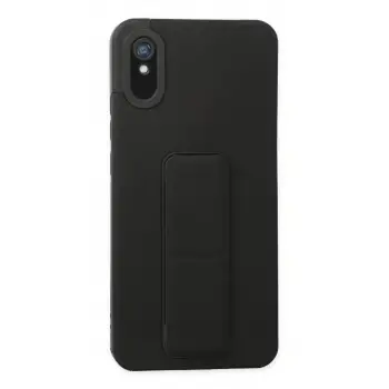 Newface Xiaomi Redmi 9A Kılıf Mega Standlı Silikon - Siyah