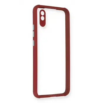 Newface Xiaomi Redmi 9A Kılıf Miami Şeffaf Silikon - Fuşya