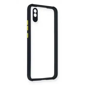 Newface Xiaomi Redmi 9A Kılıf Miami Şeffaf Silikon - Lacivert