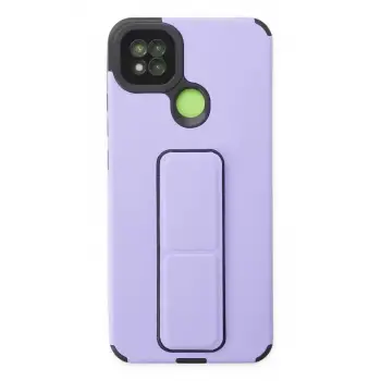 Newface Xiaomi Redmi 9C Kılıf Mega Standlı Silikon - Lila