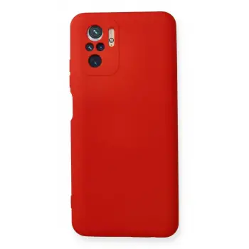 Newface Xiaomi Redmi Note 10 Kılıf Nano içi Kadife Silikon - Kırmızı
