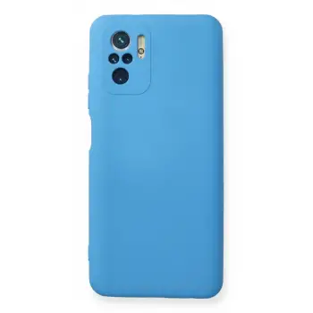 Newface Xiaomi Redmi Note 10 Kılıf Nano içi Kadife Silikon - Mavi