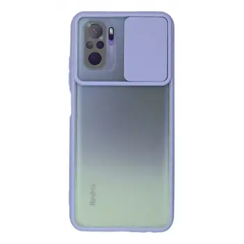 Newface Xiaomi Redmi Note 10 Kılıf Palm Buzlu Kamera Sürgülü Silikon - Lila