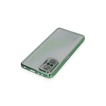 Newface Xiaomi Redmi Note 10 Pro Kılıf Razer Lensli Silikon - Yeşil