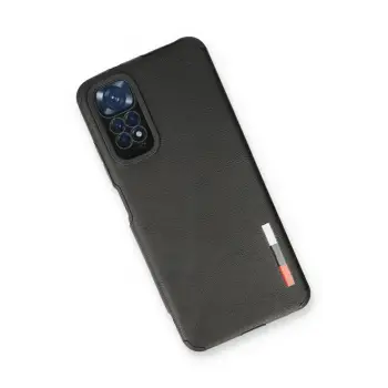 Newface Xiaomi Redmi Note 11 Kılıf Loop Deri Silikon - Siyah