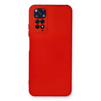 Newface Xiaomi Redmi Note 11 Kılıf Nano içi Kadife Silikon - Kırmızı