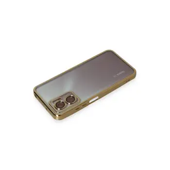 Newface Xiaomi Redmi Note 11E Kılıf Razer Lensli Silikon - Gold