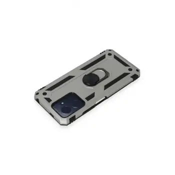 Newface Xiaomi Redmi Note 12 4G Kılıf Sofya Yüzüklü Silikon Kapak - Gümüş