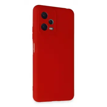Newface Xiaomi Redmi Note 12 5G Kılıf Nano içi Kadife Silikon - Kırmızı